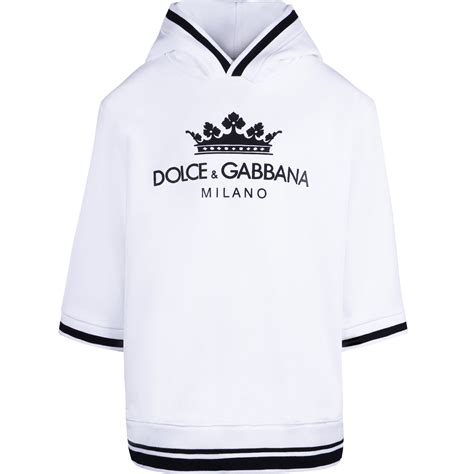 dolce gabbana hoodie white|dolce and gabbana crown hoodie.